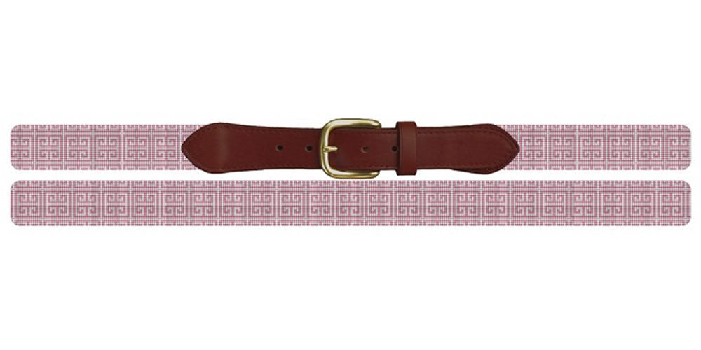 Pink Geometry Needlepoint Belt