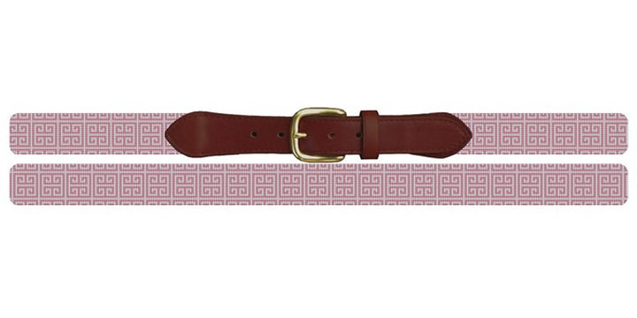 Pink Geometry Needlepoint Belt