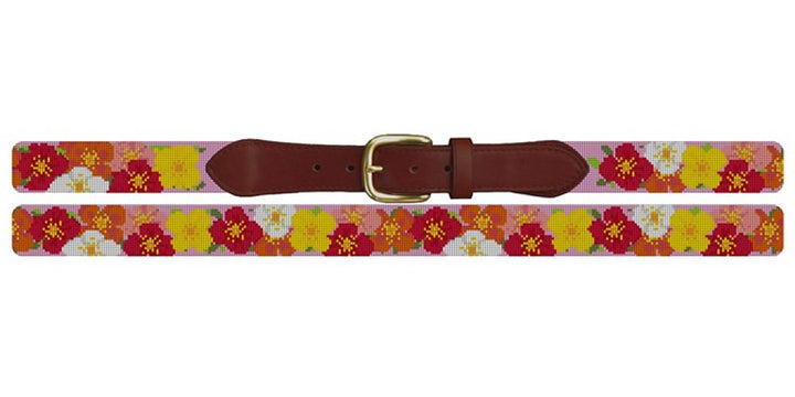 Plentiful Poppies Needlepoint Belt