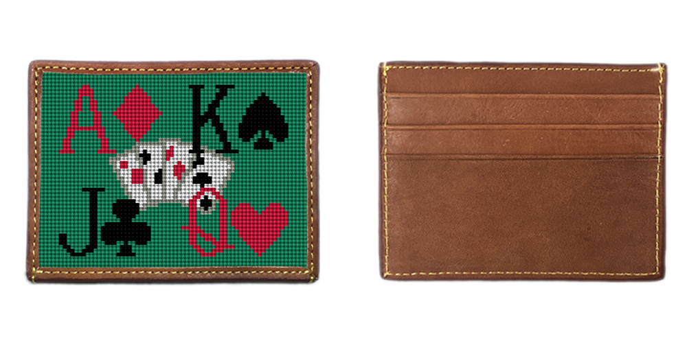 Poker Needlepoint Card Wallet