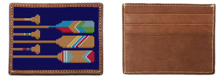 Preppy Paddling Needlepoint Card Wallet