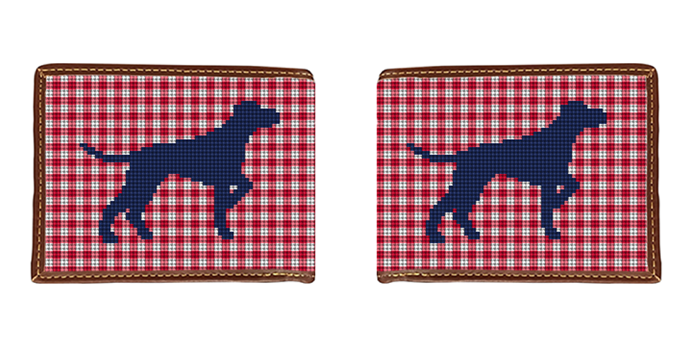 Preppy Pointing Dog Needlepoint Wallet
