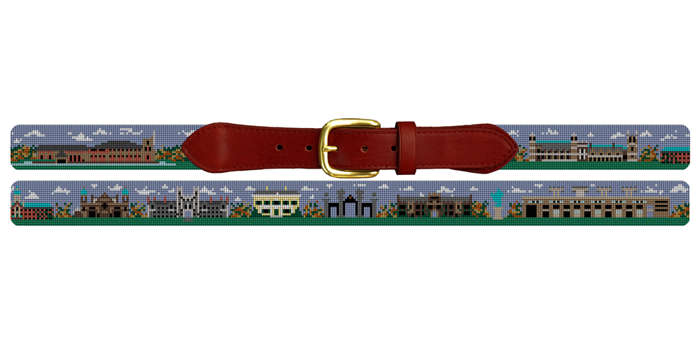 Princeton NJ Landscape Needlepoint Belt