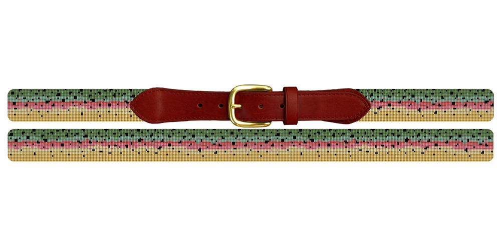 Rainbow Trout Skin Needlepoint Belt