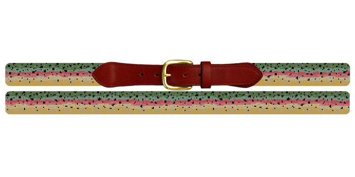 Rainbow Trout Skin Needlepoint Belt