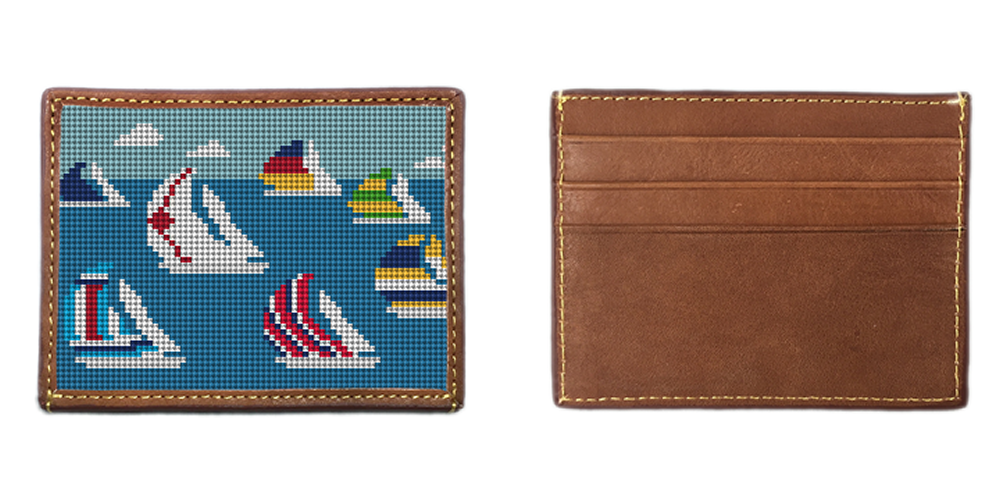 Regatta Needlepoint Card Wallet
