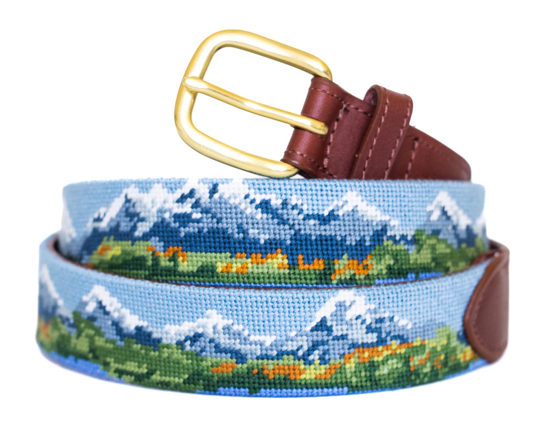 Rocky Mountains Needlepoint Belt