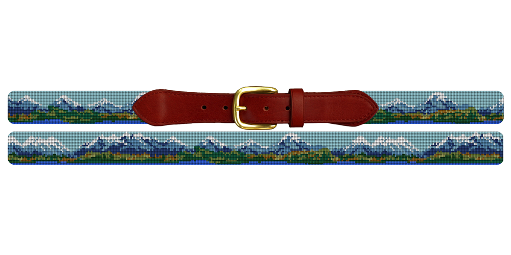 Rocky Mountain Needlepoint Belt