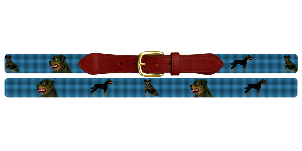 Rottweiler Needlepoint Belt