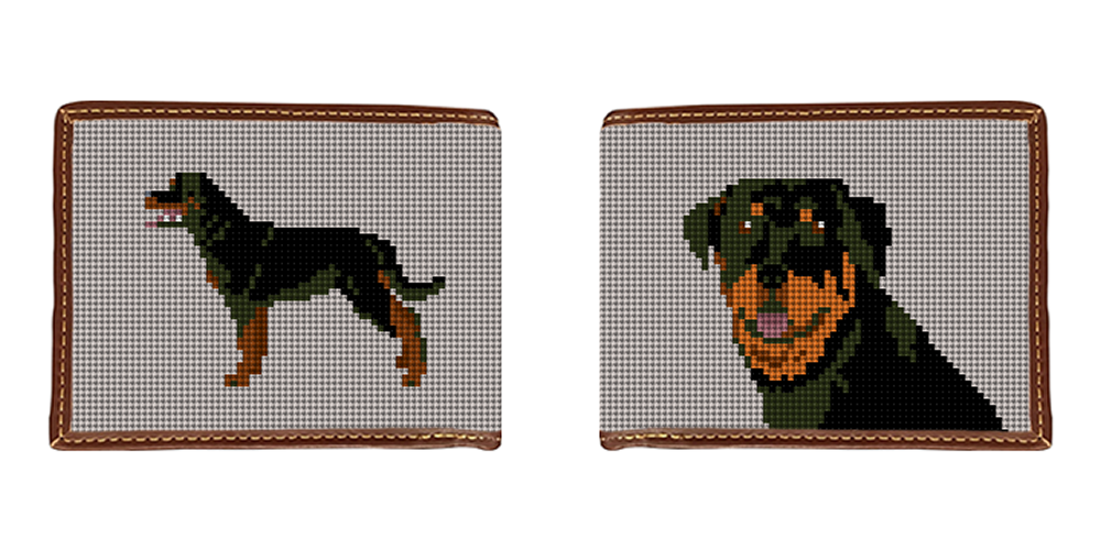 Rottweiler Needlepoint Wallet