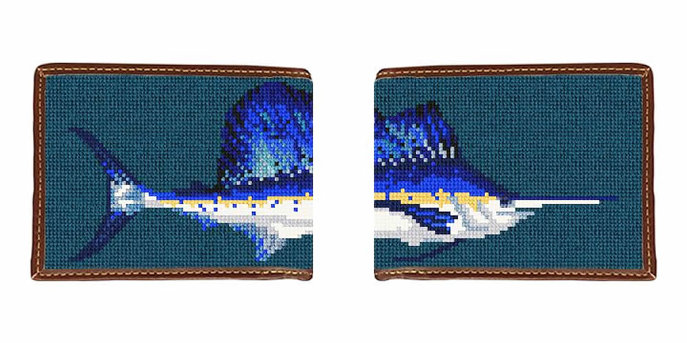 Sailfish Needlepoint Wallet