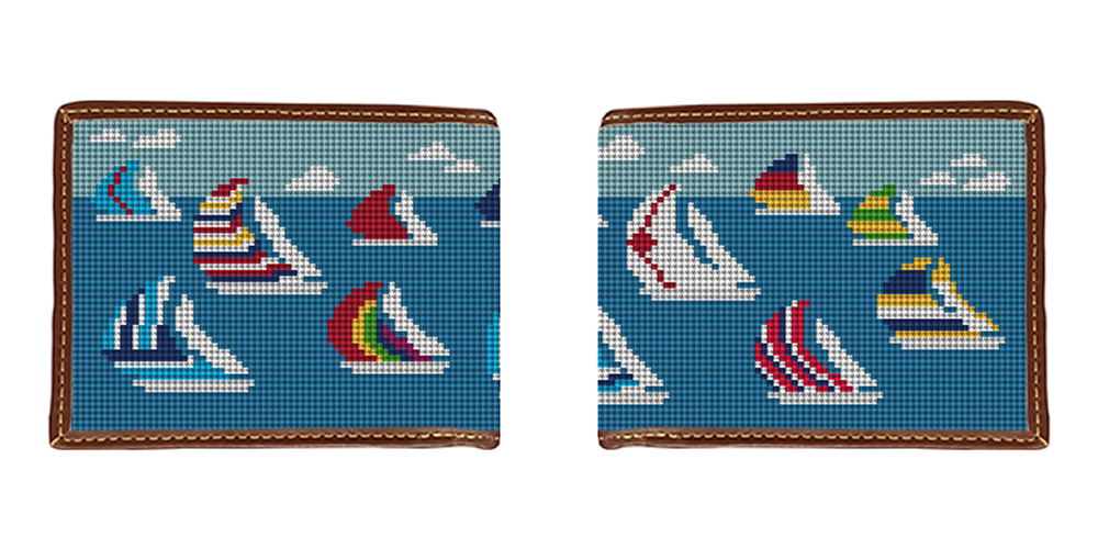 Sailing Regatta Needlepoint Wallet