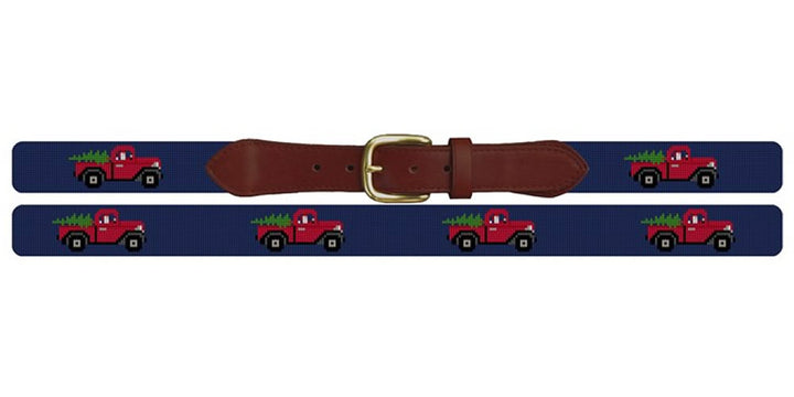 Santa's Red Truck Needlepoint Belt