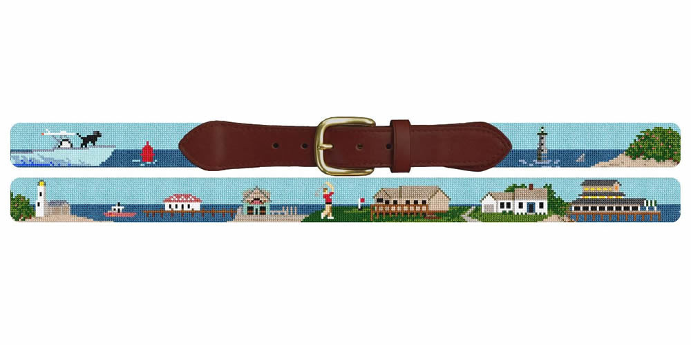 Scituate Massachusetts Landscape Needlepoint Belt