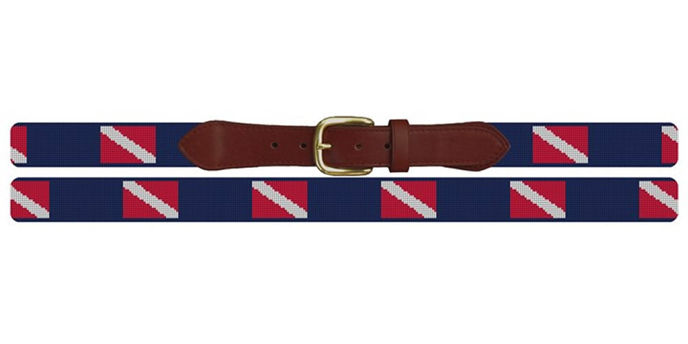 Scuba Diving Flag Needlepoint Belt