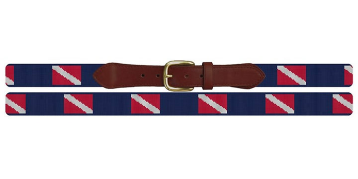 Scuba Diving Flag Needlepoint Belt