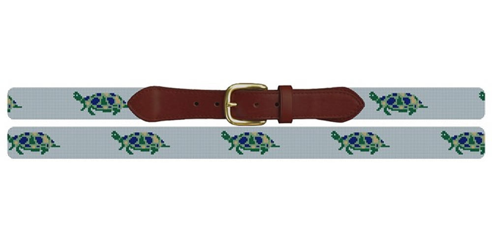 Sea Turtle Needlepoint Belt