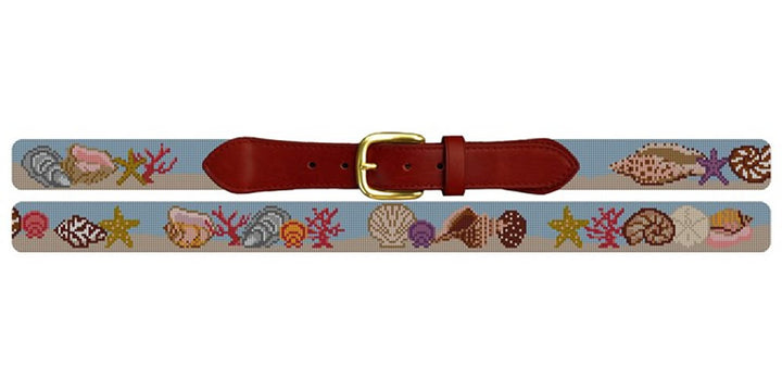 Seashell Needlepoint Belt