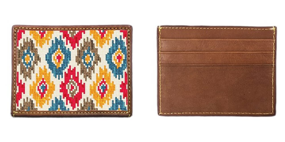 Sebah Ikat Needlepoint Card Wallet