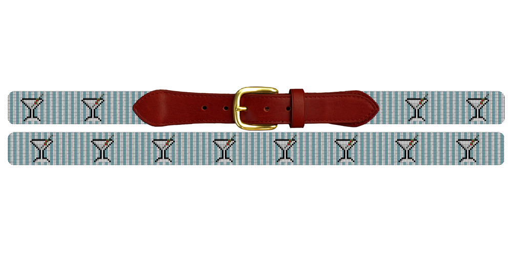 Seersucker Martini Needlepoint Belt