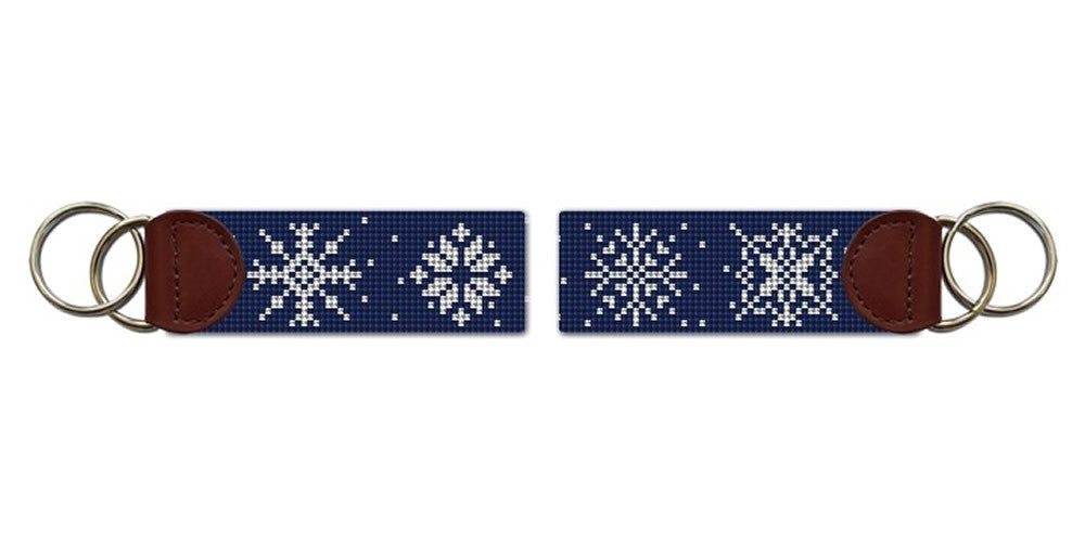 Snowflakes Needlepoint Key Fob