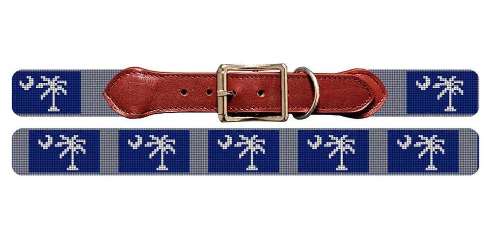 South Carolina Flag Needlepoint Dog Collar