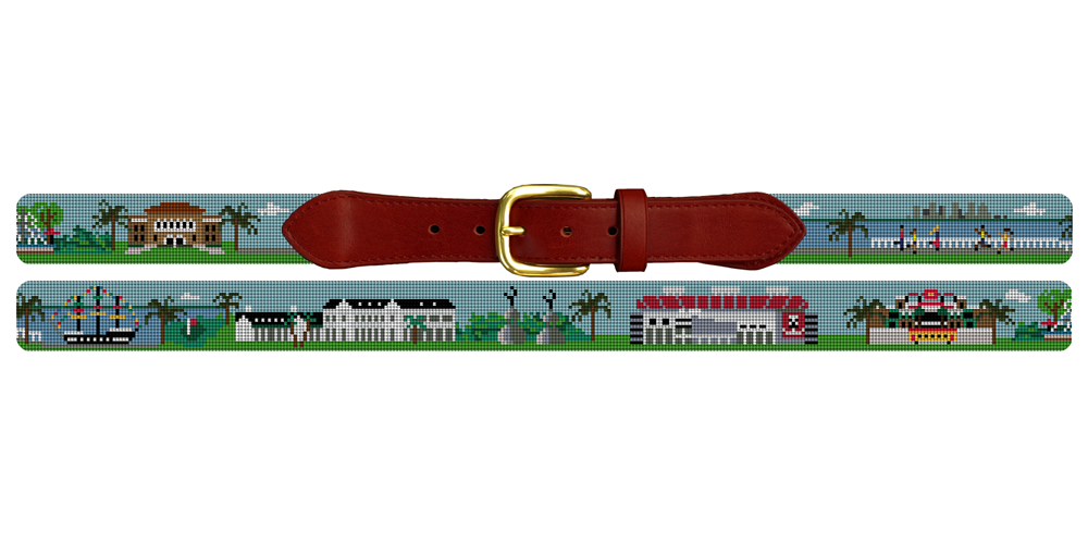 South Tampa Landscape Needlepoint Belt