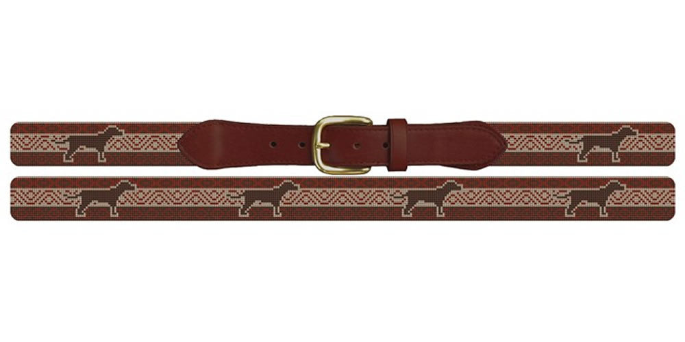 Southwestern Lab Needlepoint Belt