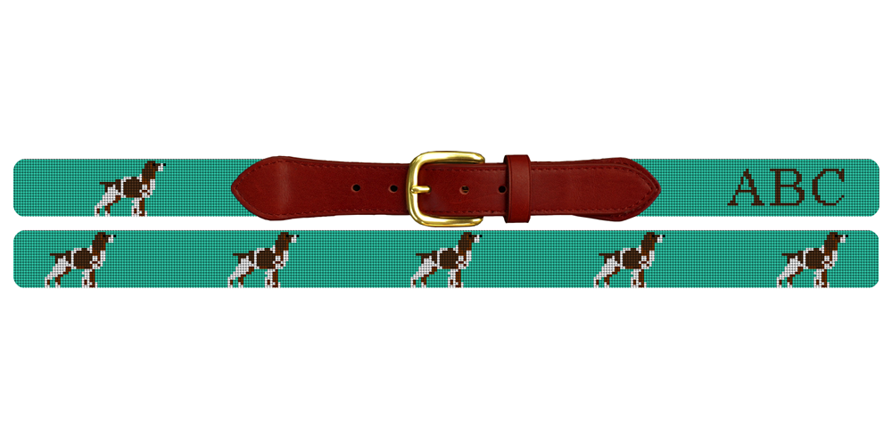 Springer Spaniel Needlepoint Belt