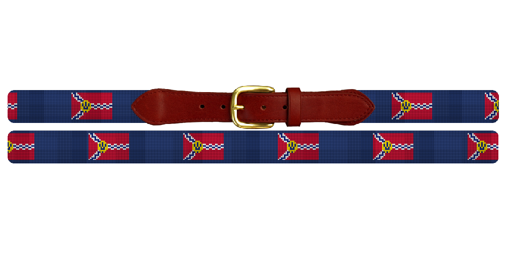 St. Louis Flag Needlepoint Belt