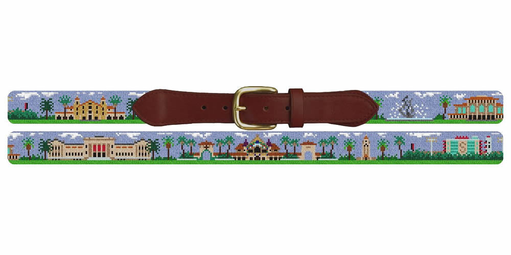 Stanford California Landscape Needlepoint Belt Stanford University