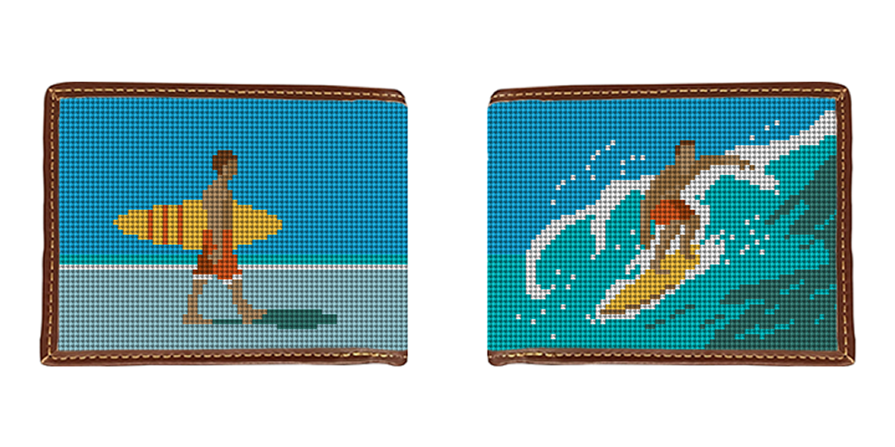 Surfing Needlepoint Wallet