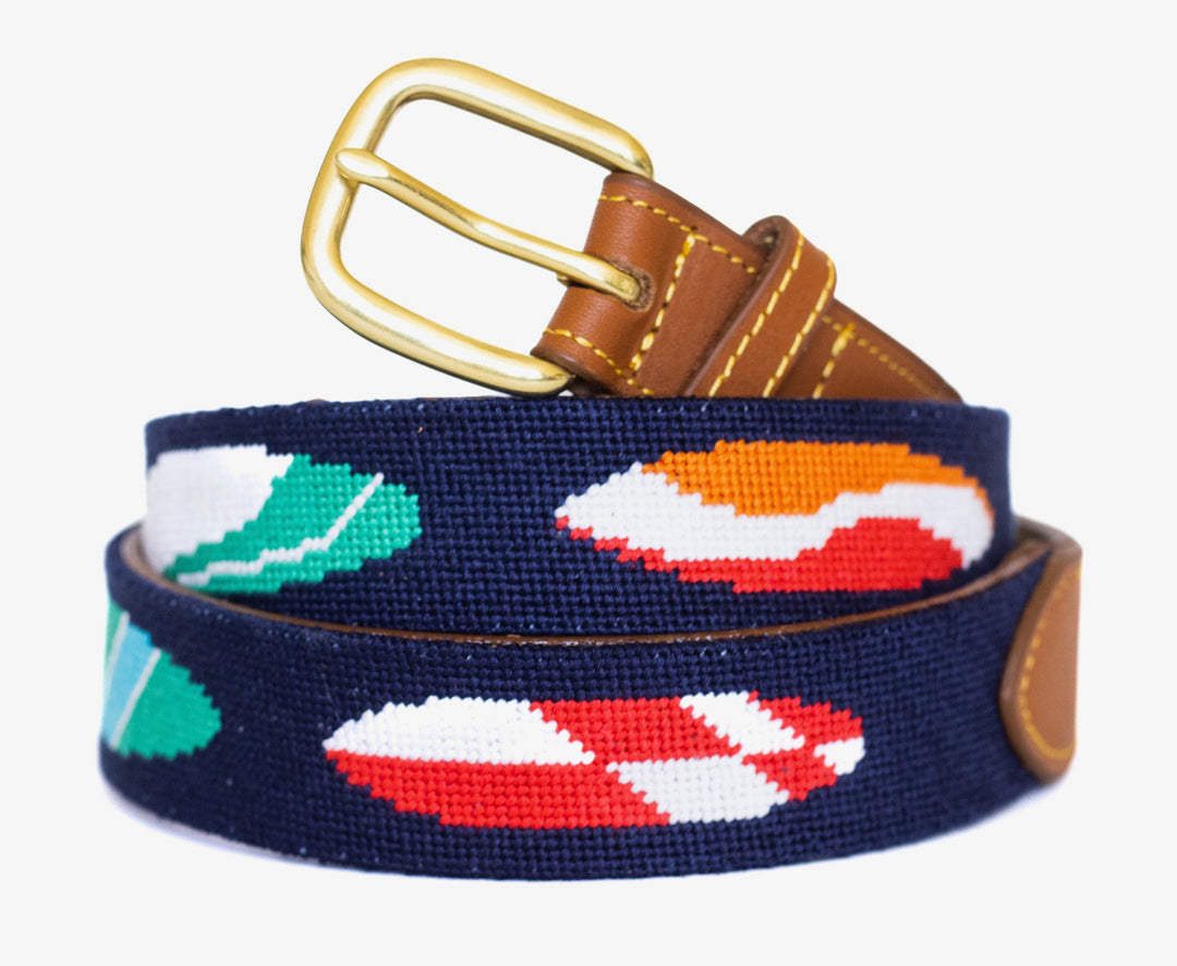 Surf's Up Needlepoint Belt