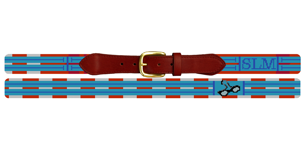 Swimming Needlepoint Belt