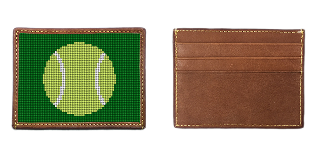Tennis Ball Needlepoint Card Wallet