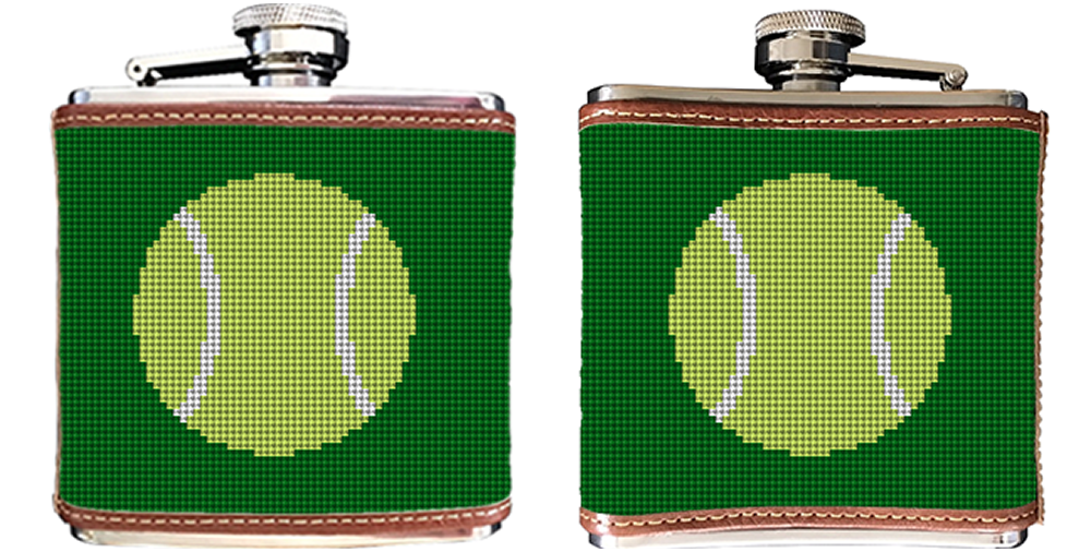 Tennis Ball Needlepoint Flask