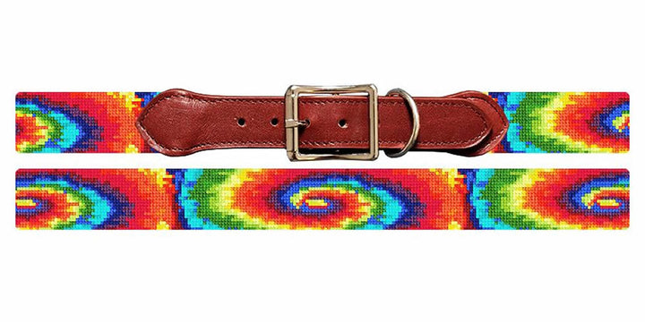 Tie Dye Needlepoint Dog Collar