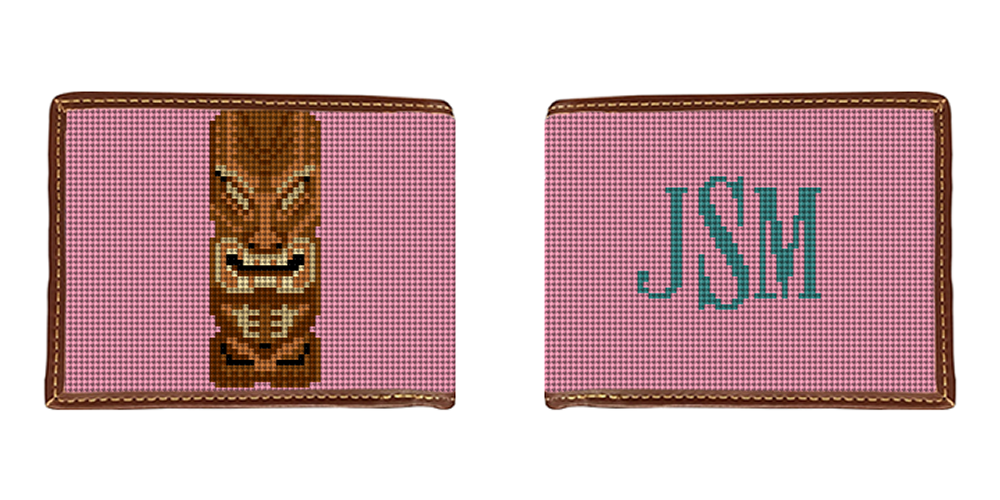 Tiki Needlepoint Wallet