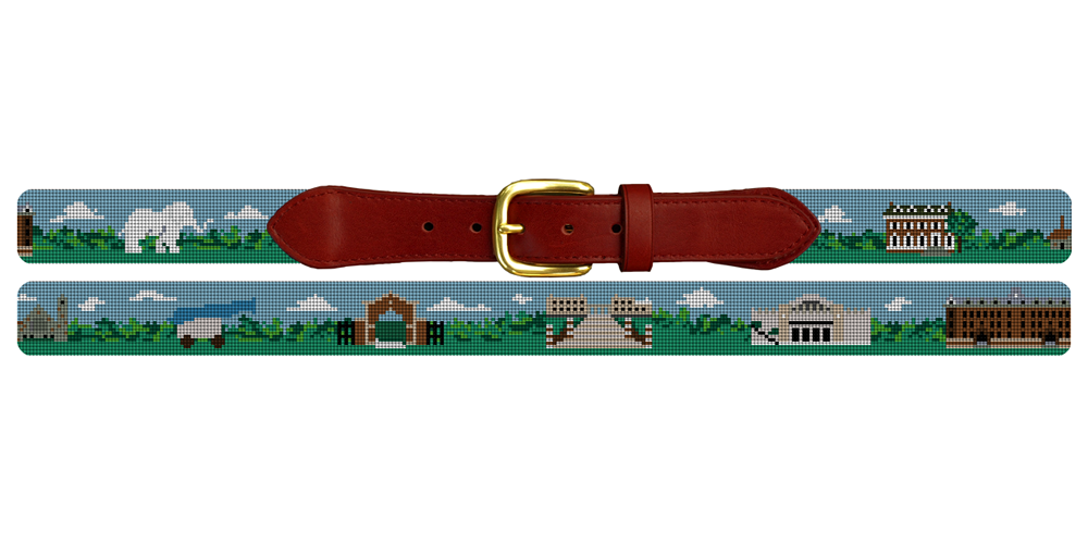 Medford Massachusetts Landscape Needlepoint Belt