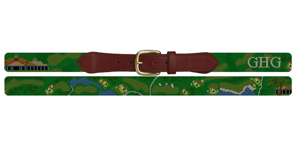 Tuxedo Club Golf Course Needlepoint Belt