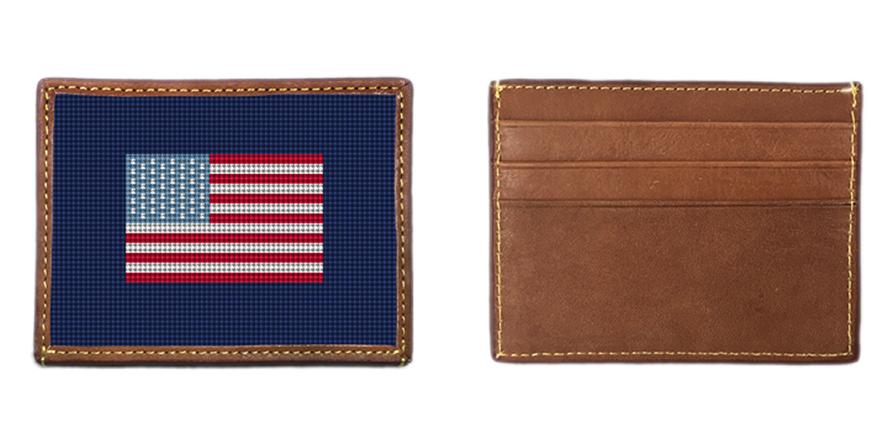 American Flag Needlepoint Wallet newest Finished