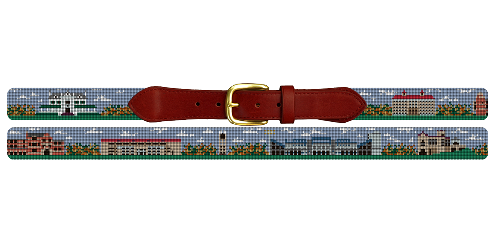 Lawrence Kansas Landscape Needlepoint Belt