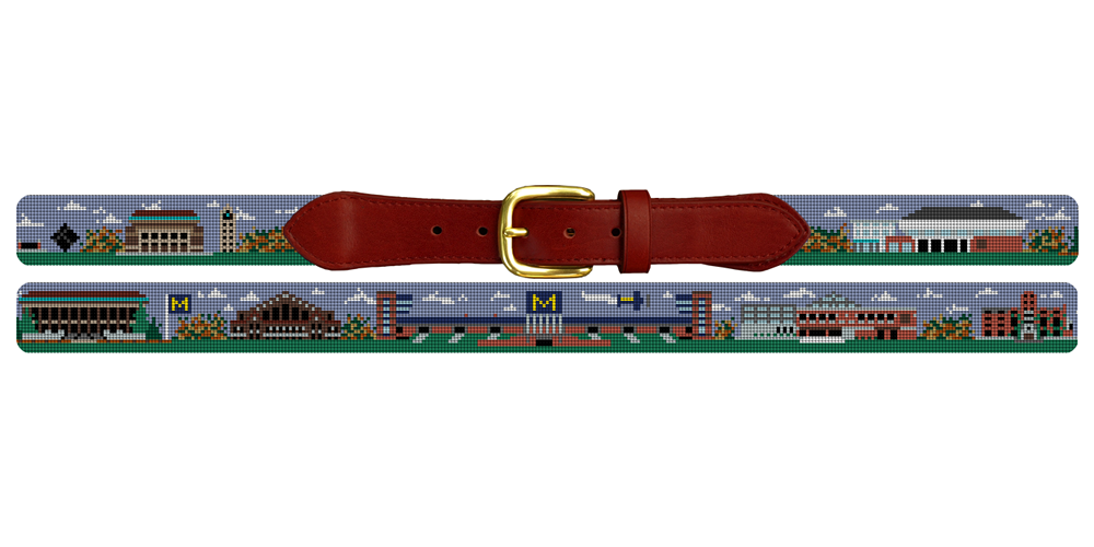 University of Michigan Needlepoint Belt