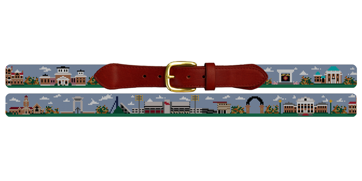 Oxford Mississippi Landscape Needlepoint Belt