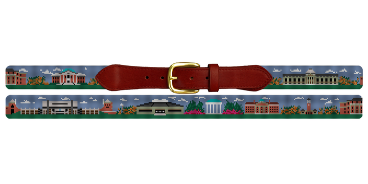 Chapel Hill NC Landscape Needlepoint Belt