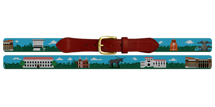 Austin Texas Landscape Needlepoint Belt