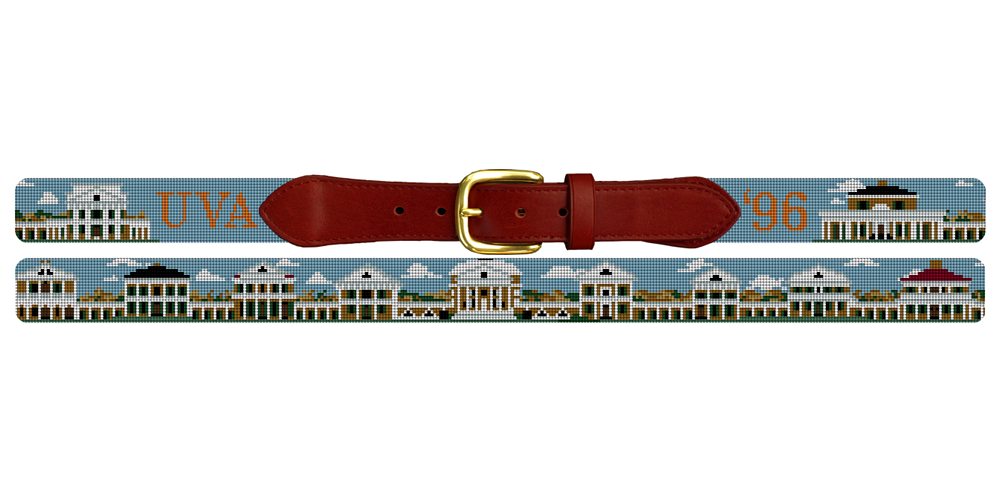 Charlottesville VA Landscape Needlepoint Belt