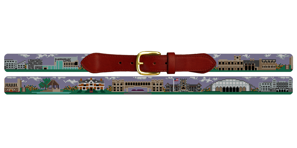 Blacksburg Virginia Landscape Needlepoint Belt