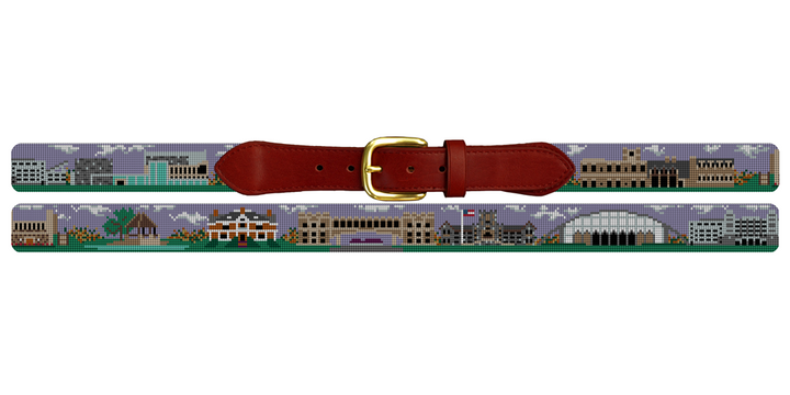 Blacksburg Virginia Landscape Needlepoint Belt