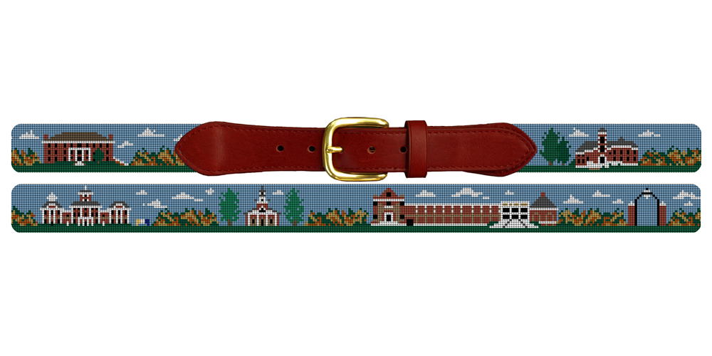 Crawfordsville Indiana Landscape Needlepoint Belt
